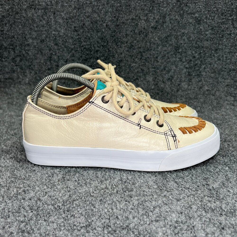 Reba By Justin Susie 2.0 Sneakers Women's Size‎ 8.5 Cream Leather Low Lace Shoes